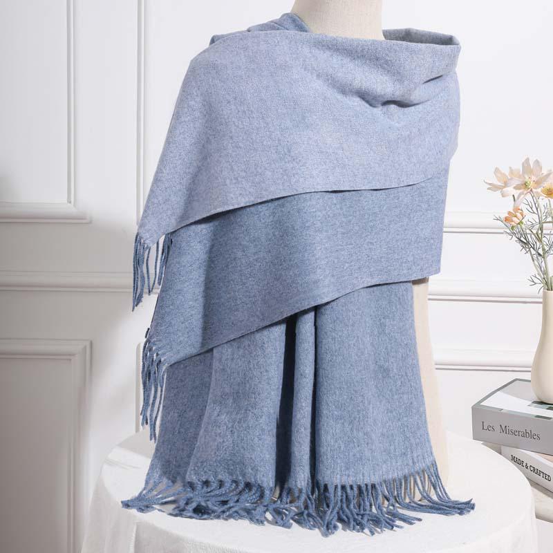Reversible Cashmere Wool Scarf: Unisex Autumn/Winter, Luxurious Korean Style Shawl.