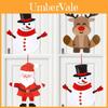 Deliciosas Decorações de Natal Grandes de Feltro Apresentando Designs de Boneco de Neve e Rena Móveis