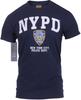 Maglietta Atletica Blu Navy Ufficiale con Licenza NYPD Dipartimento di Polizia di New York City Unisex Cotone Oversize Taglia Larga