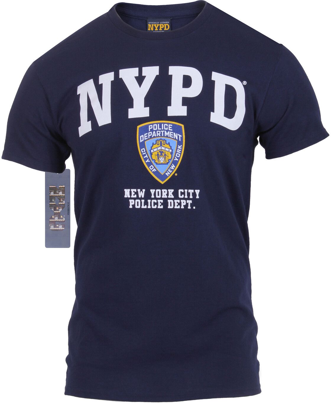 NYPD Offiziell Lizenziertes Marineblaues Sport-T-Shirt Polizei von New York Stadt Unisex-Shirt Baumwolle Oversize Große Größe S white