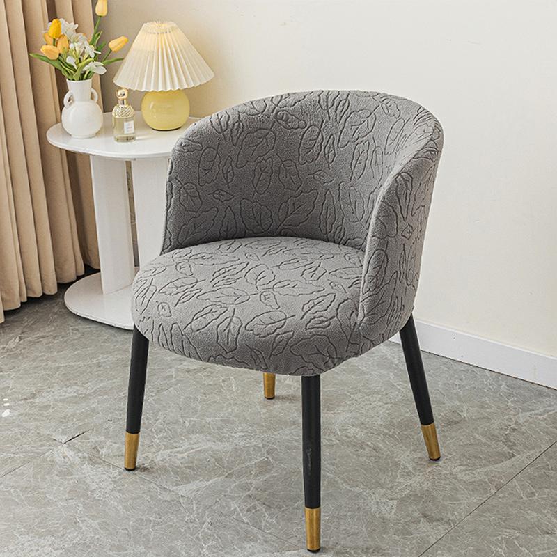 Nordic 3D Jacquard Curved Armchair Elastic Seat Cover Carved Arc-Shaped Chair Cover Dustproof Protect Dining Chair Slipcover
