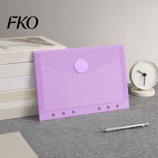 Project Document Organizer Plastic File Folder with Label Pocket, Hook And Loop Closure Clear Curved Flip Cover Poly Envelope Folder, A4/A5/A6