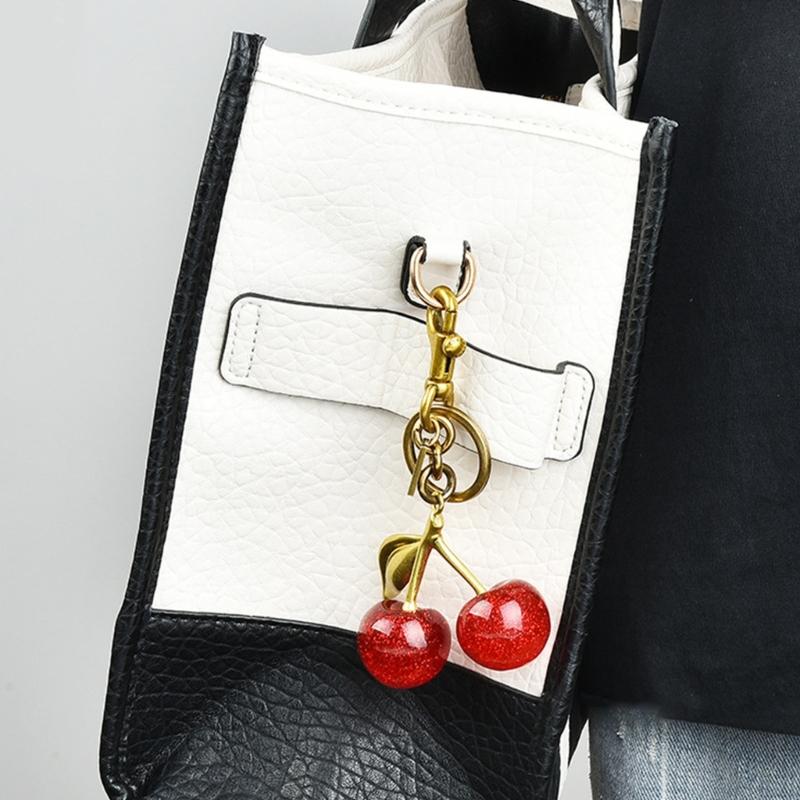 Set of 2 Handmade Phone Lanyard Cherrys Pendant Keychain Detachable Phone Chain Portable Keyring Accessory for Women Men