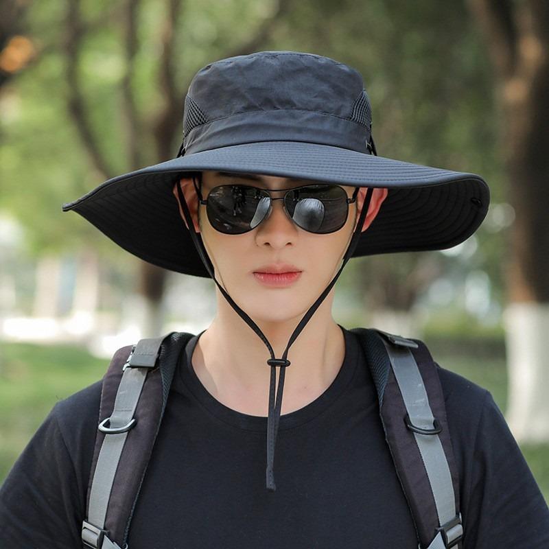 Outdoor fishing sun hat men mountaineering shade shawl bucket hat summer sun hat mask big brim men