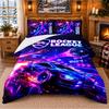 Set Biancheria da Letto 3 Pezzi con Motivo Rocket League Lenzuolo e Federe per Camera da Letto Interna