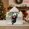 2D Flat 1pc, Tissue Box. Monkey Climbing Tree Pattern Tissue Dispenser, Reusable, Daily Desktop Tissue Storage Box, Suitable for Kitchen, Living Room,