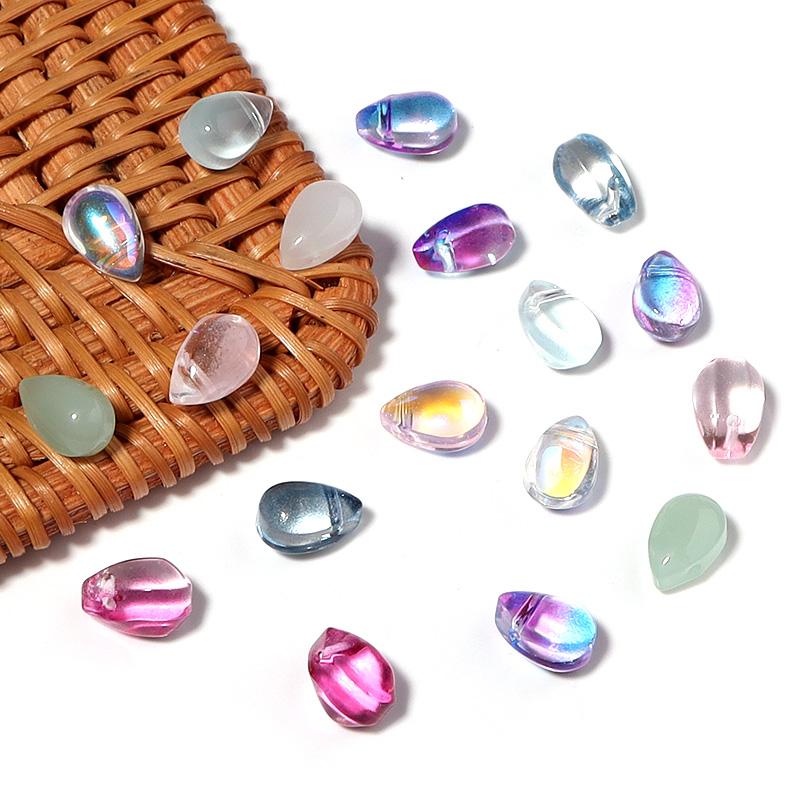 50pcs Water Shape Lampwork Beads Mixed Color Glass Beads for DIY Jewlery Making Accessories Loose Spacer Charms Imitation Rice