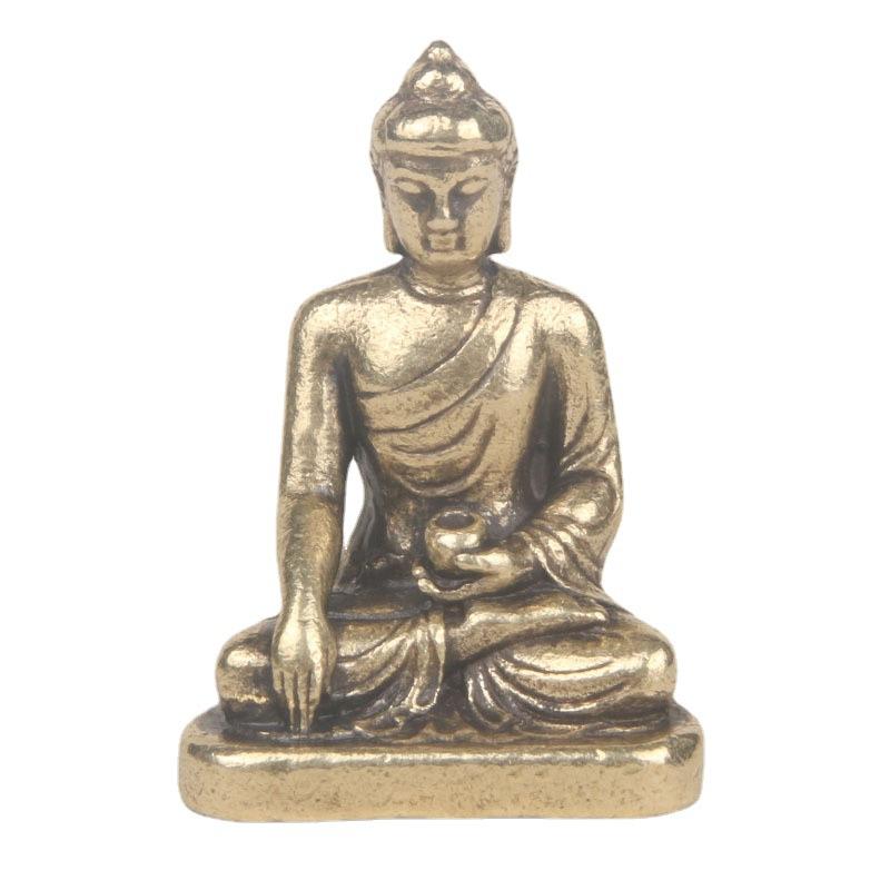 Brass Medicine Desktop Ornament Copper Sculpture Religious Worship God Statue Craft Pocket Buddha Old Coppe