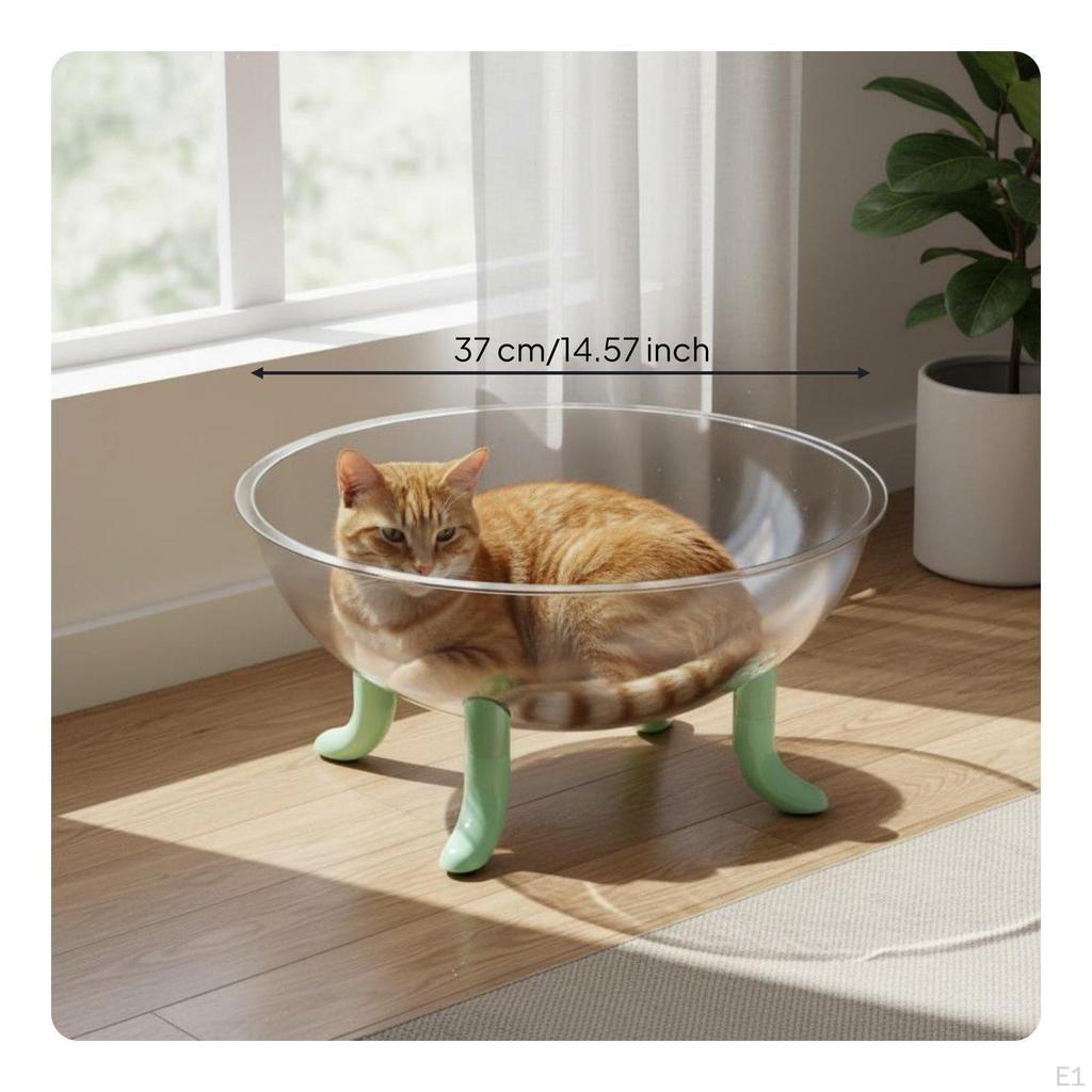 Acryl-Raumkapsel Katzenliege Hohe Klarheit Erhöht Transparentes Katzennest Panoramablick Haustier