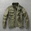 Autumn Men's Cargo Jackets Multi-Pockets Heavyweight Cotton Outdoor Stand Collar Casual Workwear Jackets Man