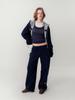 GLOWNY Nova Smoked String Pants (Navy)