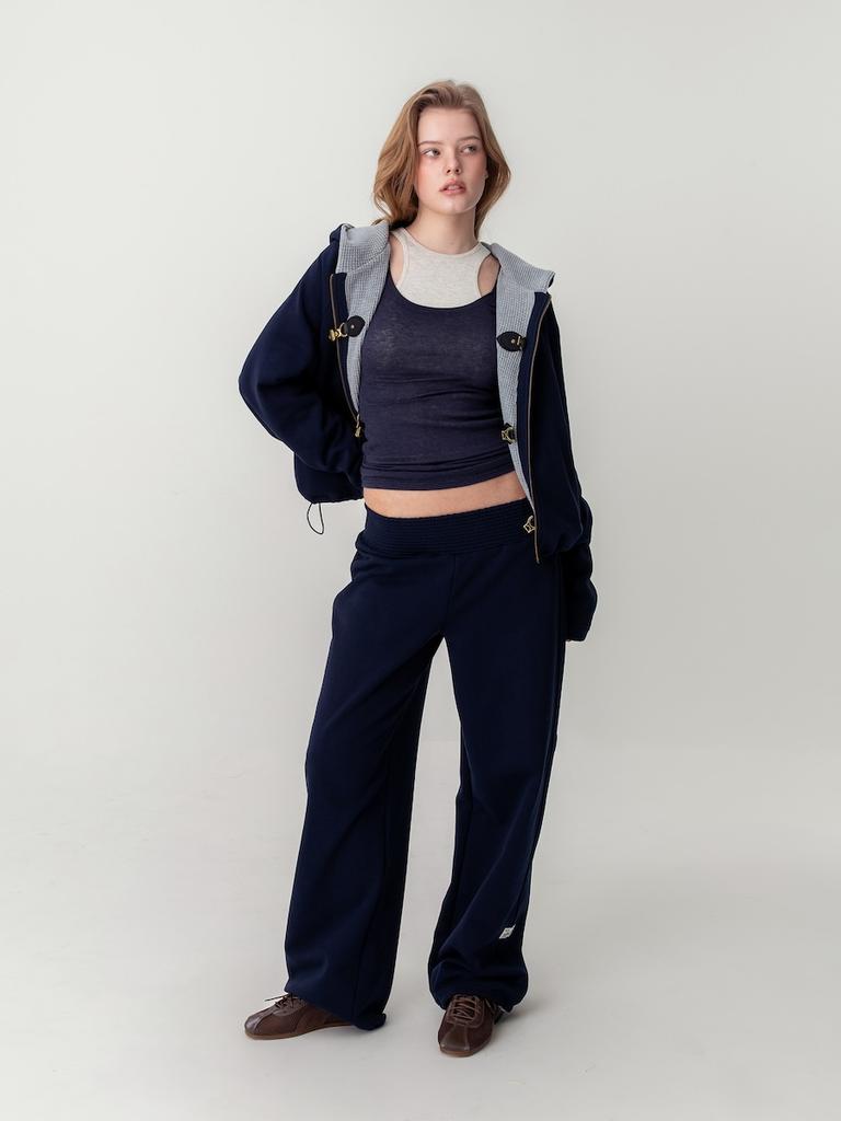 GLOWNY Nova Smoked String Pants (Navy)