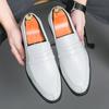 Mocassini da Uomo Stile Street Bianco Formali da Business Matrimonio Abito da Ballo Blazer Smoking Scarpe da Festa Taglie Forti