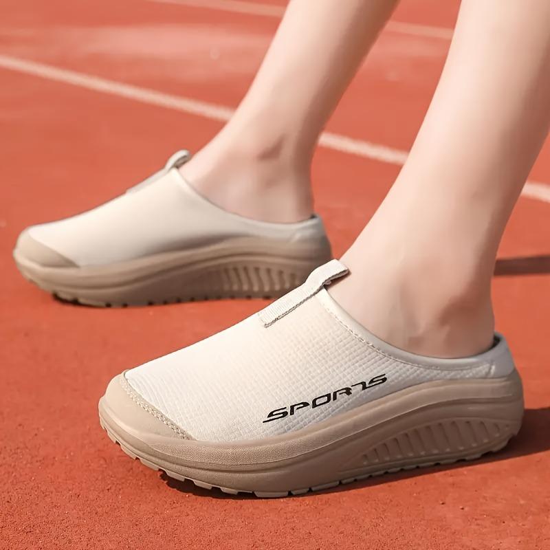 Codzienne buty podwyższające 2025 Nowe leniwe buty siatkowe na wiosnę i lato, oddychające buty z pojedynczej tkaniny z grubą podeszwą i półkapcie