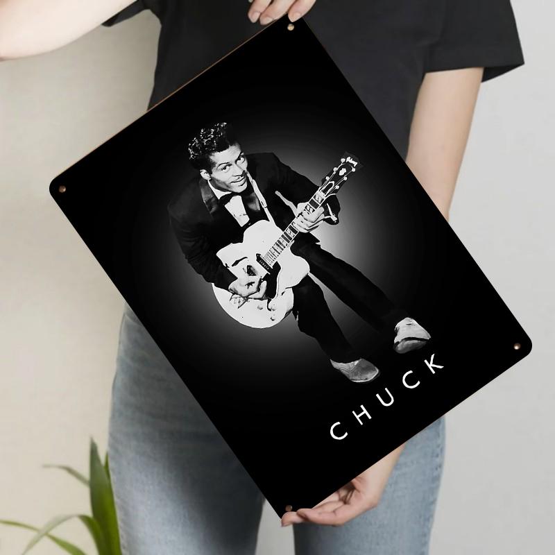 

Rock Legend Chuck Berry Classic Stage Image Custom Metal Tin Sign Home Wall Decor Gift 20x30cm（7.8x11.8inch）