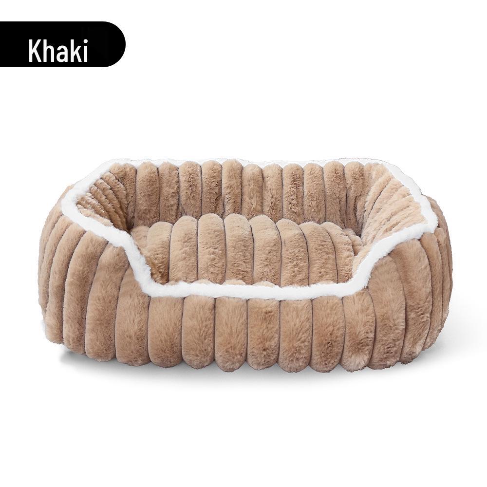 Four Seasons Thickened Rabbit Fur Pet Bed for Cats & Dogs - Comfortable Deep Sleep Mattress