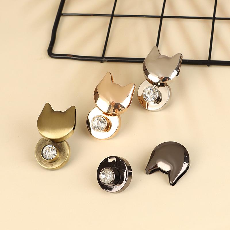 1Pc Cute Zinc Alloy Cat Shape Turn Lock Bag Twist Lock Closure Clasp Diy Leather Craft Handbag Shoulder Bag Purse Hardware