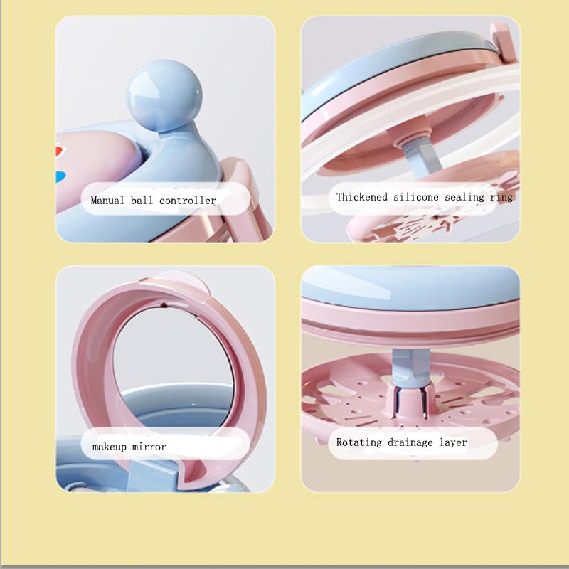 Dopamine 2-in-1 Handheld Retainer Cleaner with Mirror, Kids Orthodontic Retainer & Denture Storage Case
