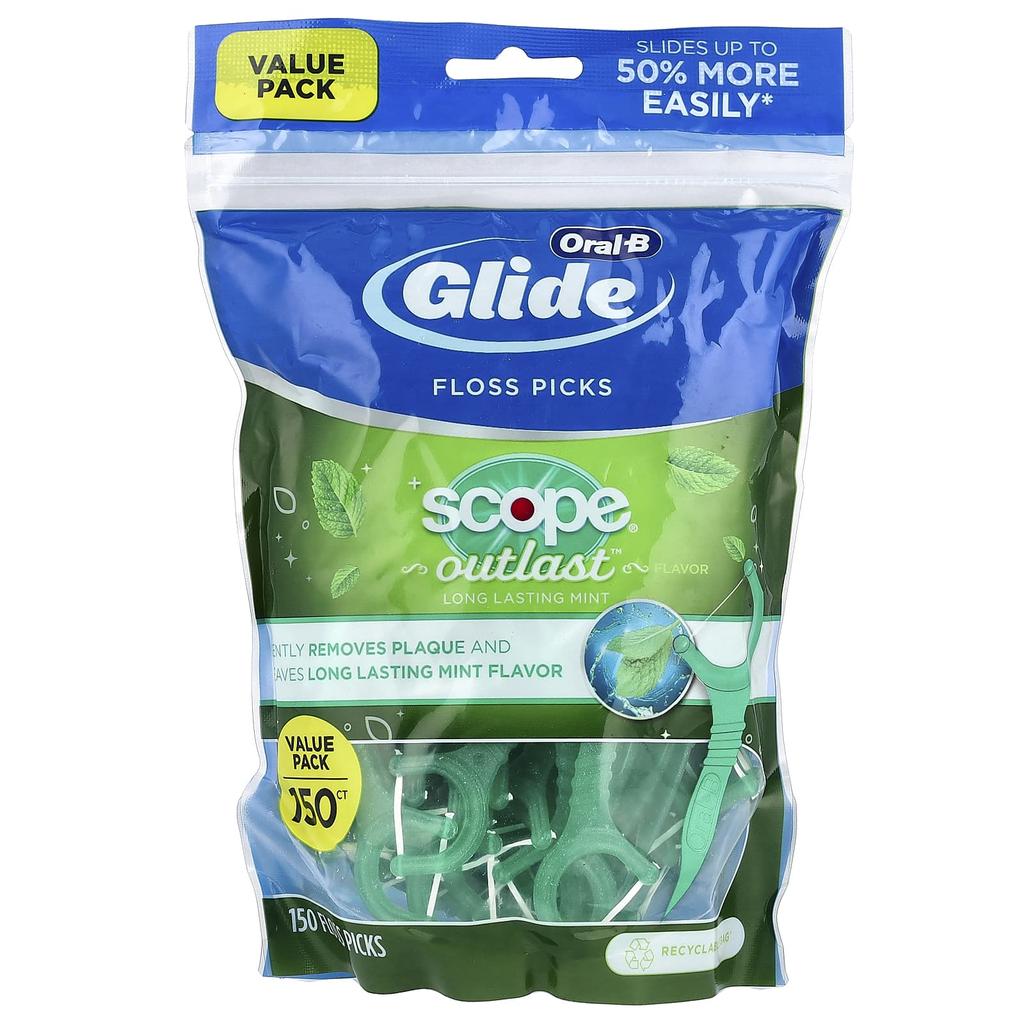 Oral-B Glide, Disposable Floss, Scope Outlast, 150 Floss Count