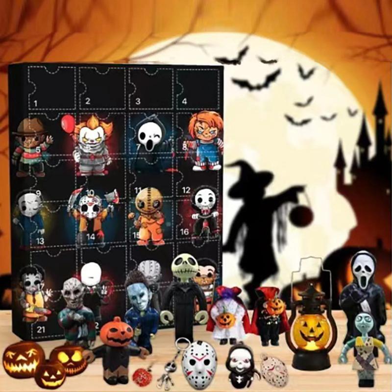 Halloween Advent Calendar 2025, 24 Day Halloween Countdown Calendar, Mini Dolls Collectible Horror Figures Gift for Kids Teen Adults
