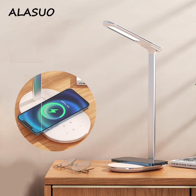 

LED Desk Lamp Built In Wireless Charger Dimmable Study Table Light with USB Charging Port,4 Lighting Modes,Auto