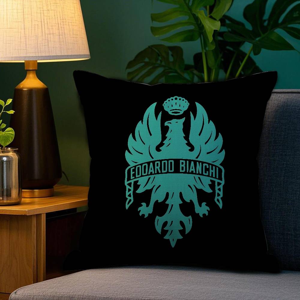 Luxury BBianchi Logo Pillow Case Sofa Living Room Bedroom Doublesided Printing Square Cushion Nap Time Pillow Case