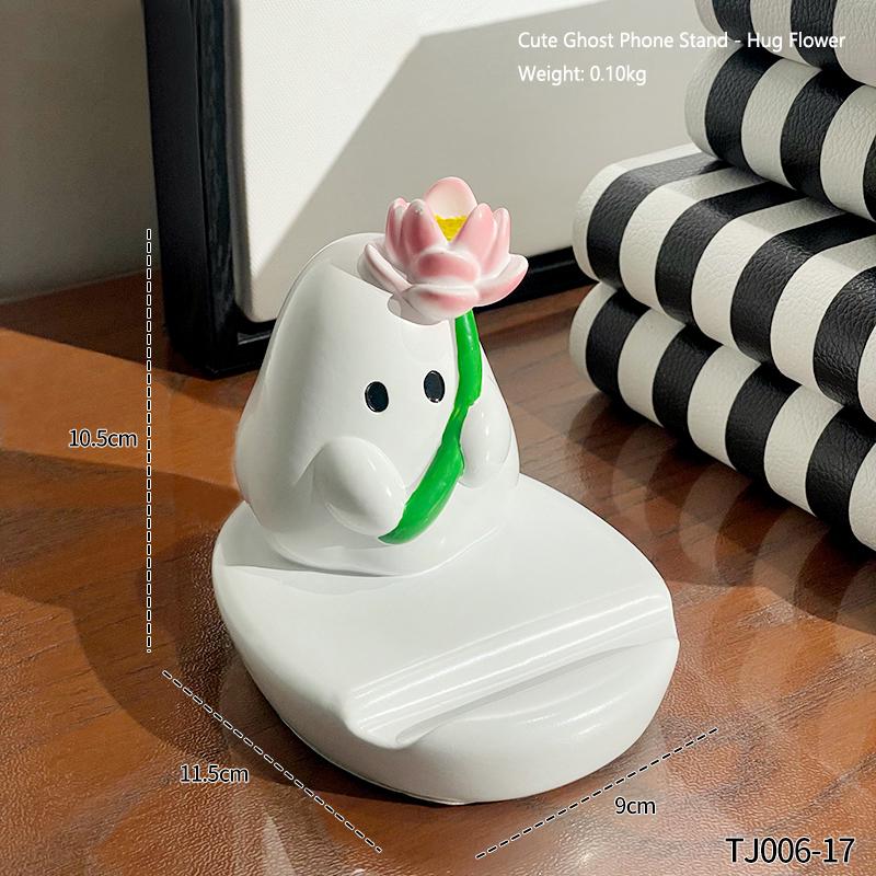 

Cute Ghost Phone Stand Creative Cartoon Phone Support Stand Home Living Room Office Desktop Storage Rack Ghost Ornament Gift