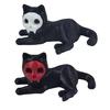 Cat Pen Holder 3D Printed Black Cat Ornament Cat Figurine with Detachable Skull Mask for Home Office Desk Halloween Decoration