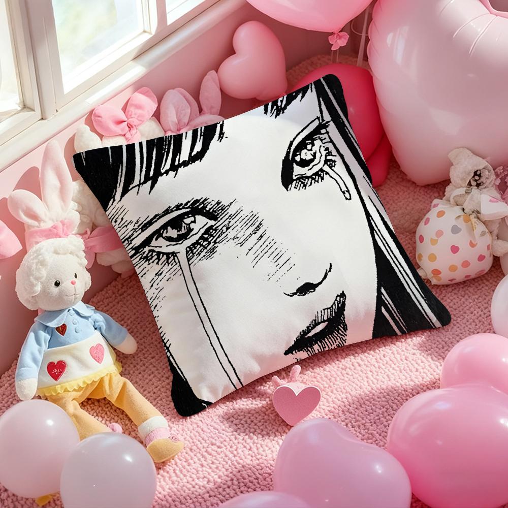 T-Tomie Anime Cushion Cover Pattern Printed Pillowcase for Living Room Sofa Cushion Cover & Bedroom Decor