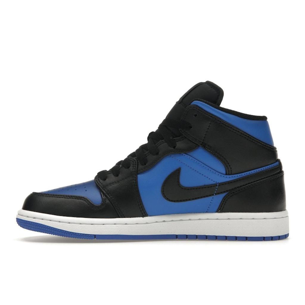 Air Jordan 1 Mid Black Royal Blue Herre Joggesko Hvit DQ8426-042