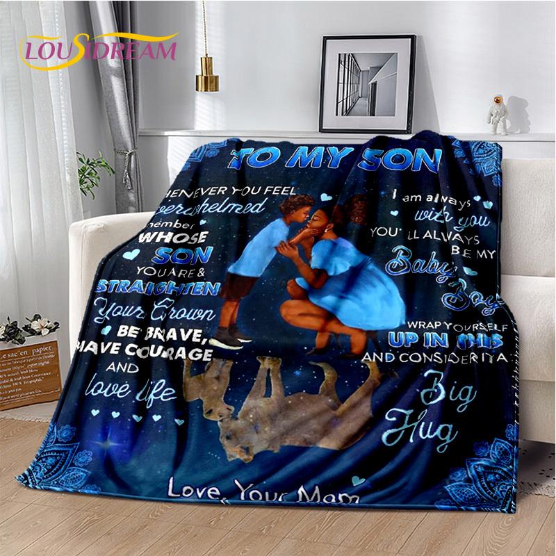 To My Daughter Son Grandedaughter Letter Christmas Present New Year Blanket,Soft Throw Blanket for Home Bedroom Bed Sofa Cover