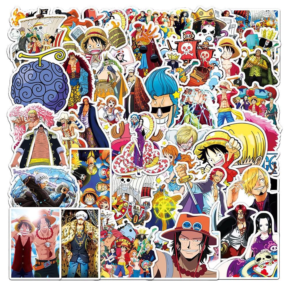 50/100pcs ONE PIECE Anime Stickers Cool Cartoon Decals Kid Toy DIY Stationery Suitcase Car Bike Waterproof Classic Manga Sticker