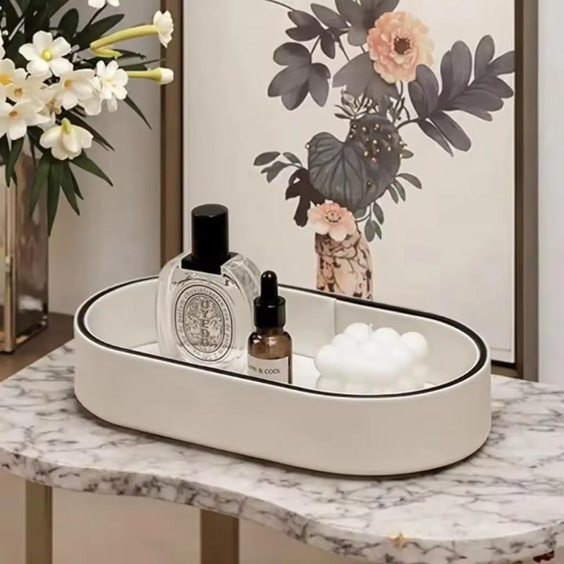 PU Leather Entryway Organizer Box Elegant Valet Tray for Keys Jewelry Cosmetics Storage Desktop Decorative Holder for Home