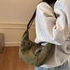 Large Capacity Nylon Dumpling Bag Solid Color Underarm Bag Portable Sports Shoulder Bag Girls