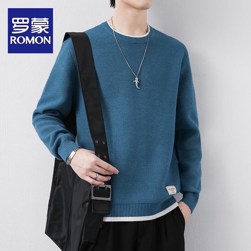 ROMON Men's Autumn Round Neck Knit Sweater