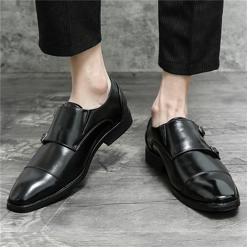 Britain Gentleman Fashion New Black Brown Monk Strap Shoes For Men Formal Wedding Prom Dress Homecoming Sapatos Tenis Masculino