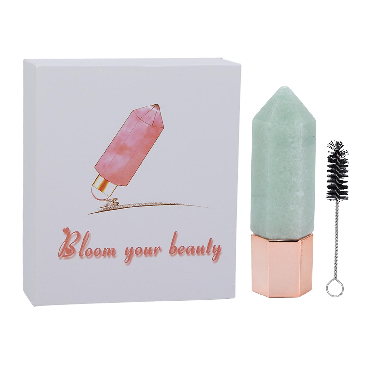 

Роликовый массажер для лица в форме шестигранной призмы, флакон для эфирного масла, скребковый массажер для ухода за кожей лица T Green