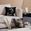 Heart Pink Leon K-Kennedy Cushion Cover Silky Short Plush With Invisible Zipper Dustproof Sofa Pillow Cover For Home Decor