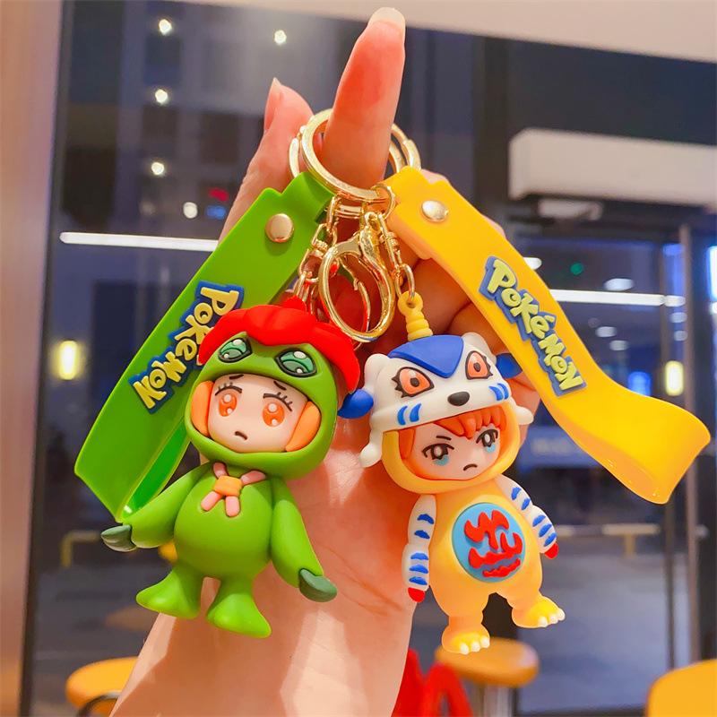 Creative Cartoon Animation Digital Baby Drag Boys and Girls Keychain Bag Pendant Car Keychain Gift