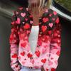 Women's Fashion Printed Long-Sleeved Knit Cardigan Button-Down Jacket