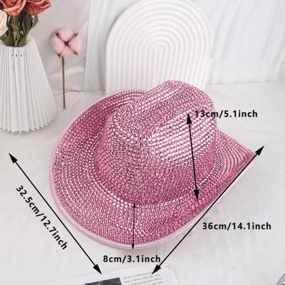 Women S Sequin Cowgirl Hats Sparkle Glitter Western Party Hat Shiny Rhinestone Cowgirl Caps for Nightclub Dancing Girls Night