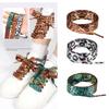 Silk Like Leopard Print Tie Dyeing Shoelaces For Sneakers Boot 120cm Length Shoe Strings Fashion Footwear Accessory