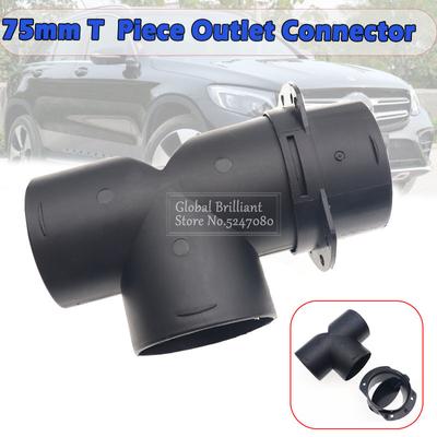 75mm Diesel Heater Air Vent Ducting T Piece Outlet Exhaust Connector w/Regulating Valve For Webasto Eberspaecher Parking