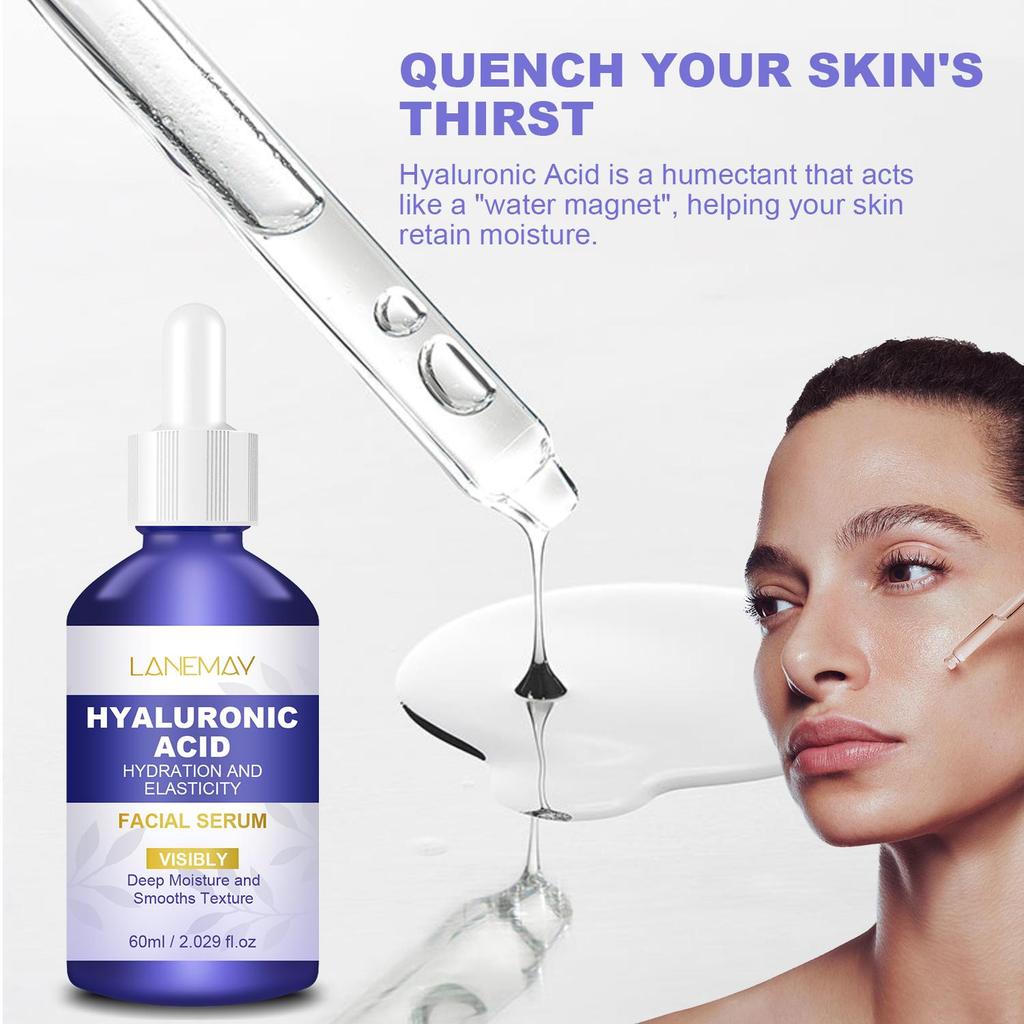 Hyaluronic Acid Facial Serum - Plumps and Hydrates Skin, Smooths Wrinkles and Protects Skin Barrier,60ml