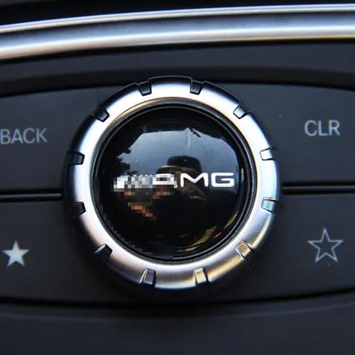 apsczt1 1 PCS Car Central control multimedia knob cover sticker Car Accessories For Mercedes Benz AMG GLC GLE E CLA GLA W205 W211 W213