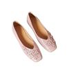 French Fairy Wind Flower Shallow Mouth Single Shoes Female 2025 Spring New Flat Spring and Summer Soft Leather Comfortable Soft Sole Beanie Shoes