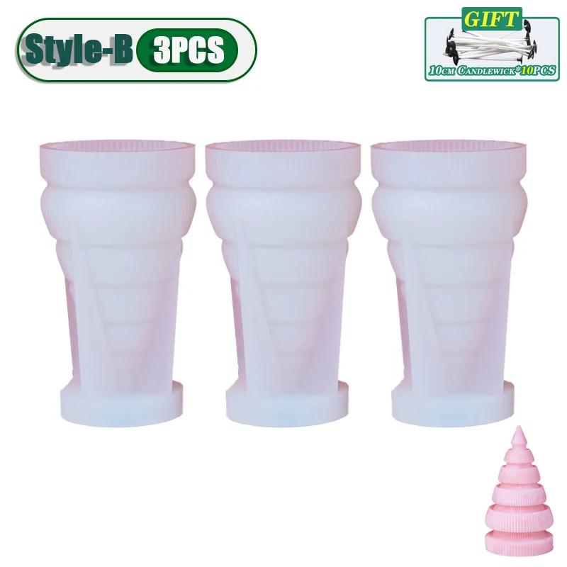 1-20PCS Christmas Tree Silicone Candle Mold Diy Plaster Aromatherapy Candle Mold Handmade Soap Mold Christmas Decoration
