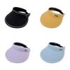 Solid Uv Color Protection Breathable Caps Adjustable Wide Brim Hats Outdoor