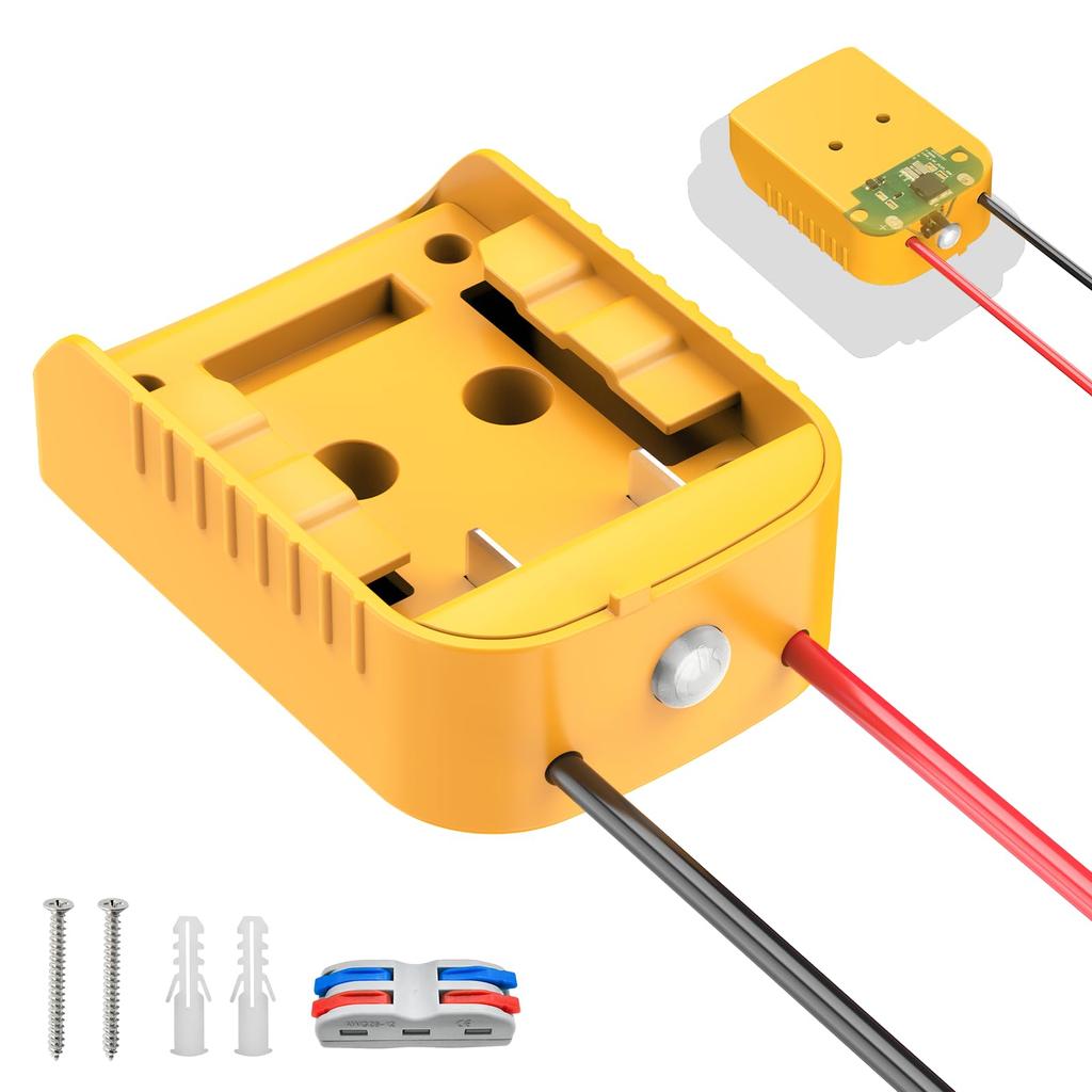 Battery Adapter with Switch Compatible with Dewalt 20V Battery, Over-Discharge Protection Converter Kit for DIY Rc Car Toys Robotics and Rc Truck,