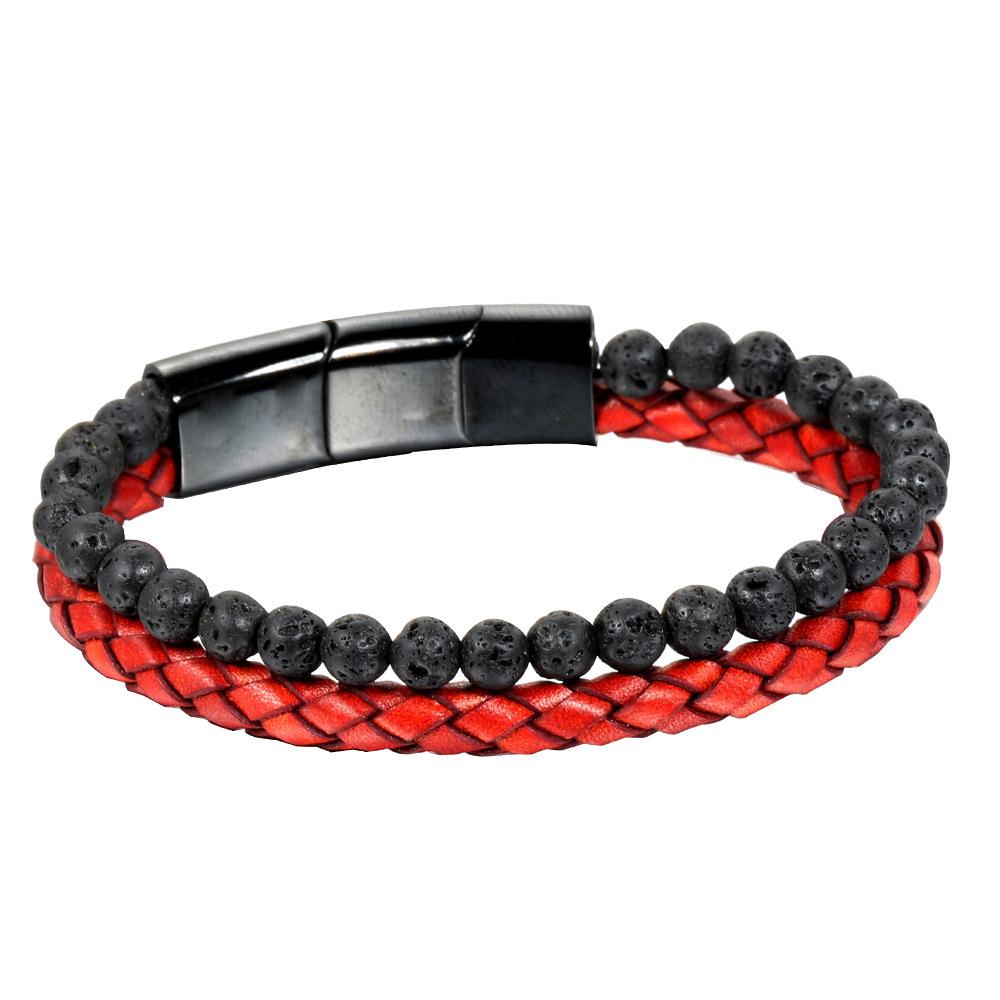 

Fashion personality jewelry, woven bracelet, stainless steel chain, men s bracelet.